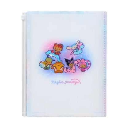 Sanrio 6 zippered clear file pockets (night party)