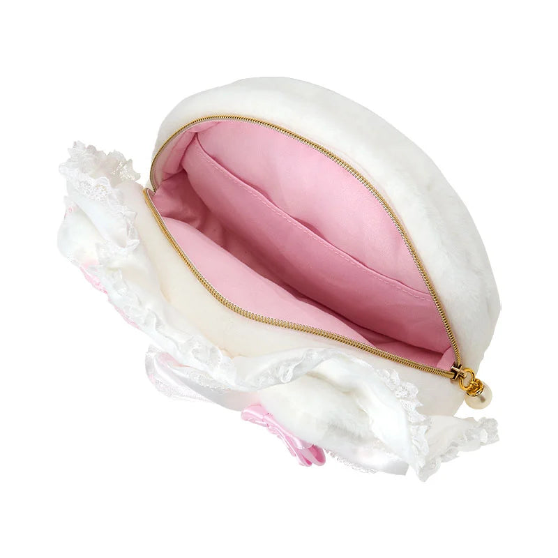 Sanrio Hello Kitty Face-shaped pouch (white frill)
