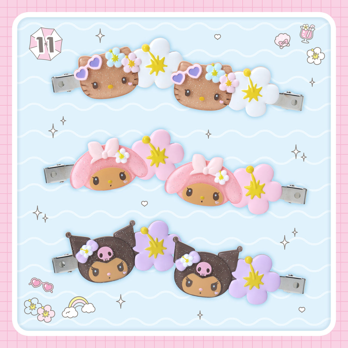 Sanrio Hair Clip (Kirameki Summer Pool)