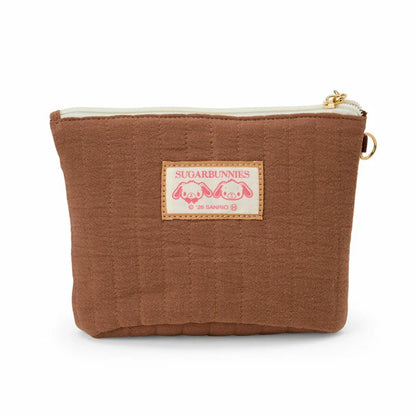 Sanrio Sugarbunnies Sagara Brown Embroidery Pouch (Love Sweets)