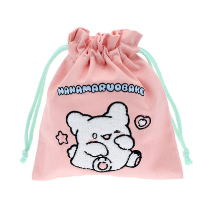 Sanrio Hanamaruobake Sagara Embroidery Pink Drawstring (Pastel Sweets Pop)