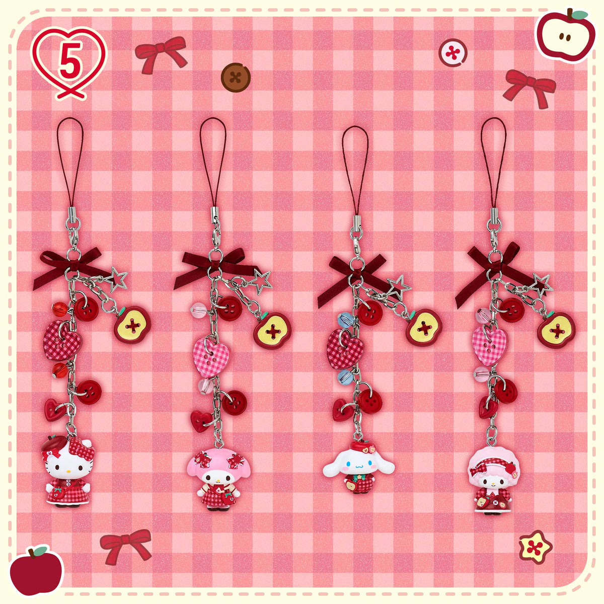 Sanrio Mascot Strap (Autumn Apple)