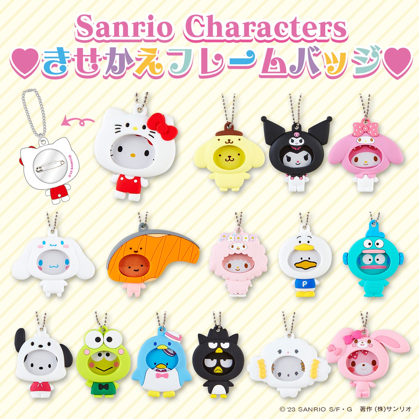 Sanrio Characters Mascot with photo badge Blind Box (15 types)
