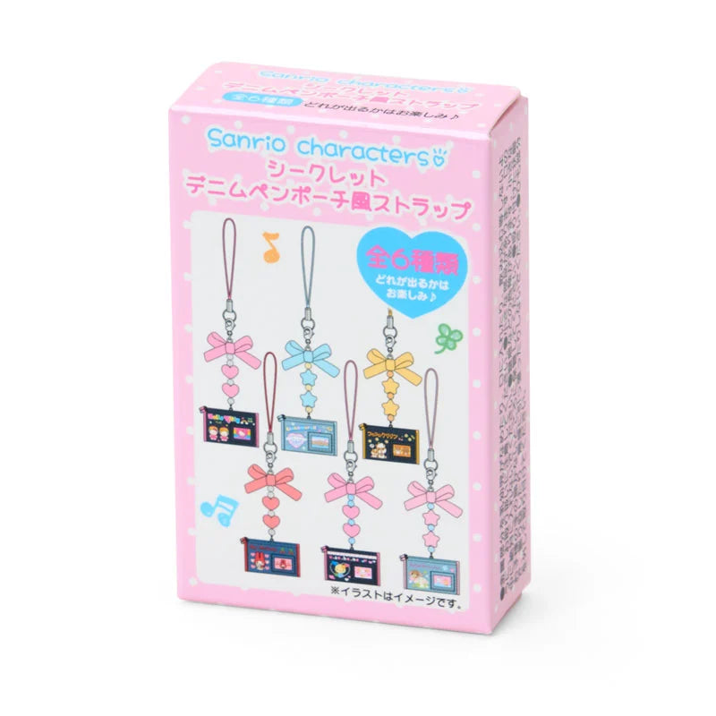 Sanrio Denim pen pouch style strap Blind Box (Munekyun Heisei Girls' Items)