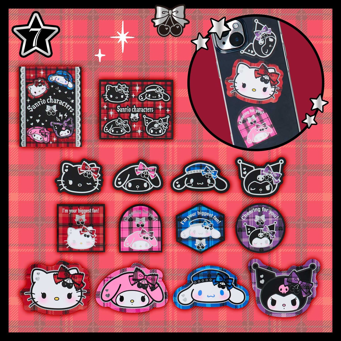 Sanrio Sticker Set  (Sweet Rock 'n' Check)