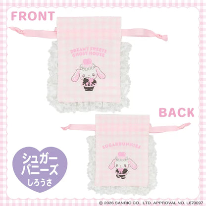 Sanrio Gingham check mini drawstring bag (Dreamy Sweet Ghost House)