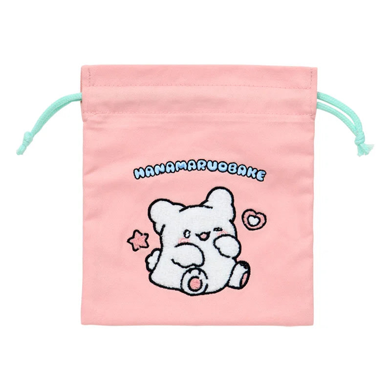 Sanrio Hanamaruobake Sagara Embroidery Pink Drawstring (Pastel Sweets Pop)
