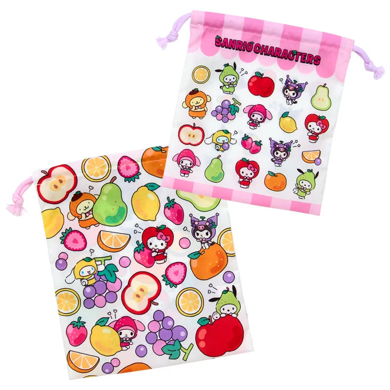 Sanrio Characters Set of 2 drawstrings (fruit design)