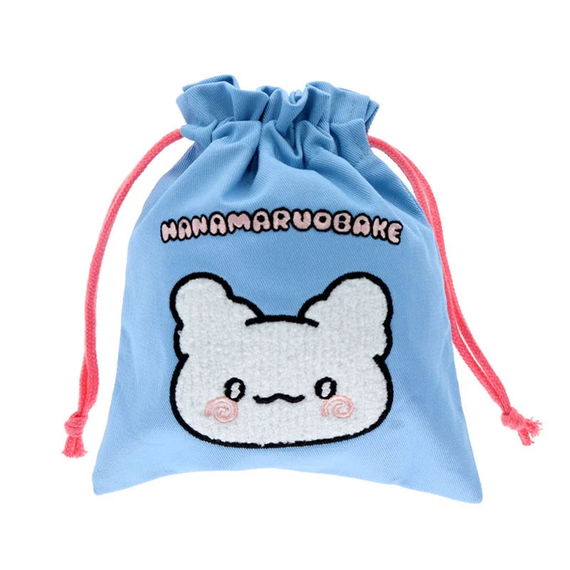 Sanrio Hanamaruobake Sagara Embroidery Blue Drawstring (Pastel Sweets Pop)