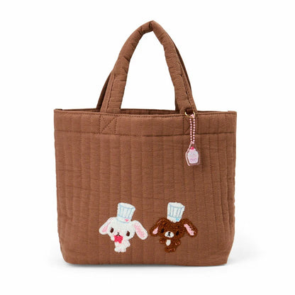 Sanrio Sugarbunnies Sagara Embroidery Brown Tote Bag (Love Sweets)