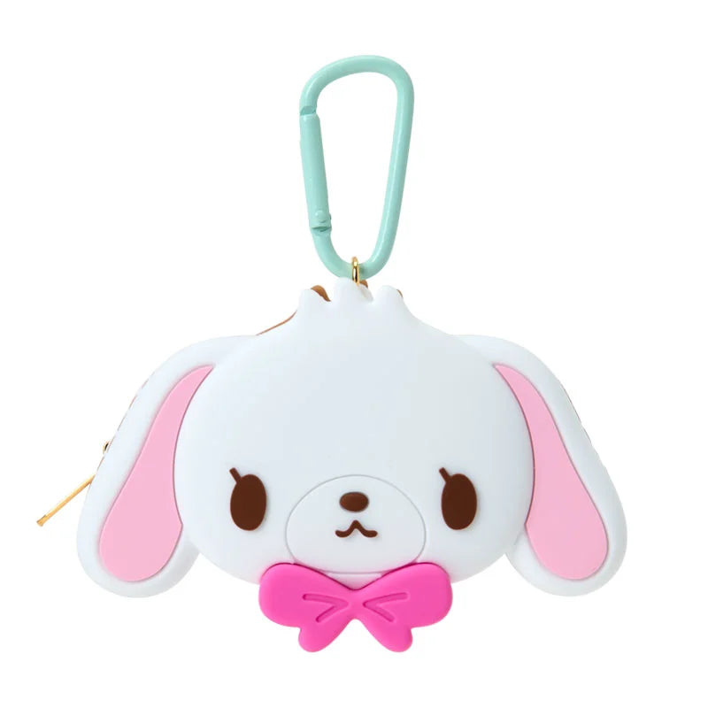 Sanrio Sugarbunnies Face-shaped silicone mini pouch (Biscuit)