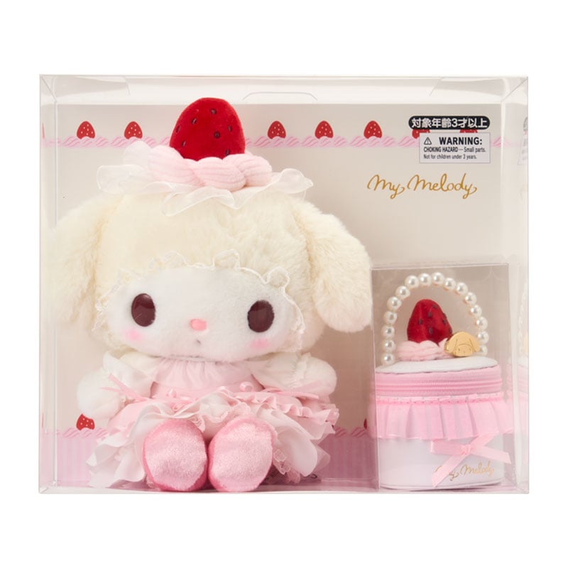 Sanrio Stuffed toy & accessory case set (Strawberry whipped cake)