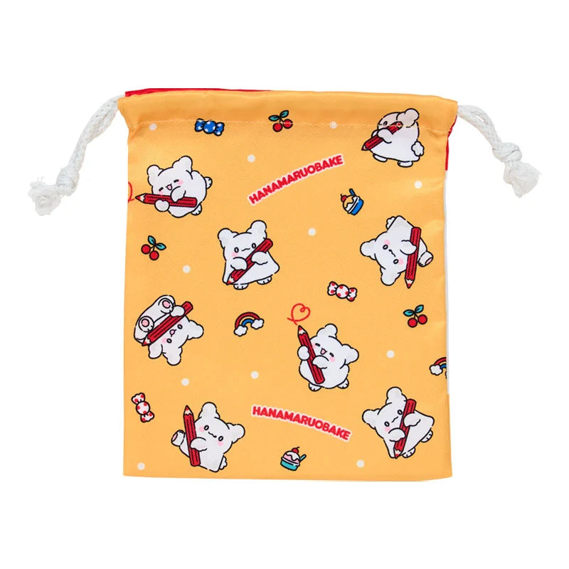 Sanrio Hanamaruobake Drawstring Bag (White)