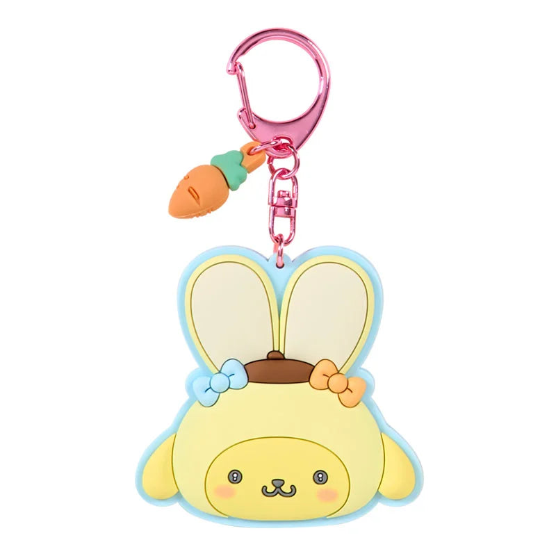 Sanrio Mirror rubber keychain Blind Box (Fluffy Ear Bunny Club)