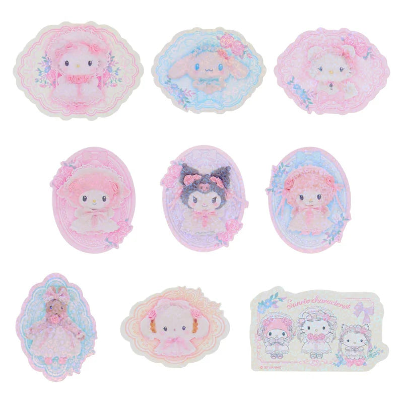Sanrio Characters  Sticker set (white frill)