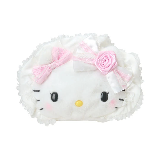 Sanrio Hello Kitty Face-shaped pouch (white frill)