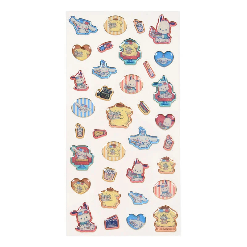 Sanrio Characters  Kirafuchi resin filling Sticker (Retro Cinema)