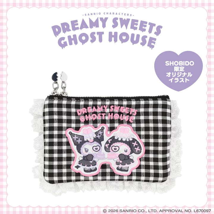 Sanrio Gingham check tissue pouch (Dreamy Sweet Ghost House)