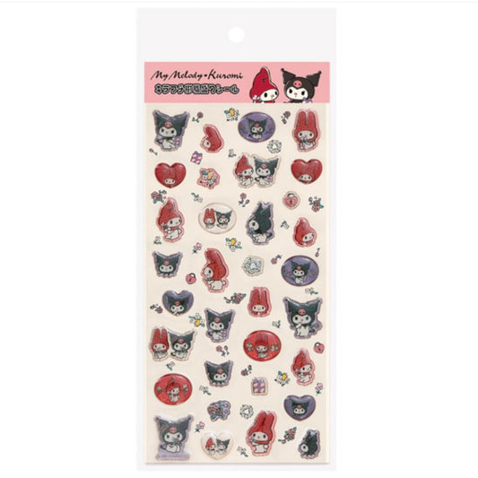 Sanrio Characters  Kirafuchi resin filling Sticker (Flower Retro)