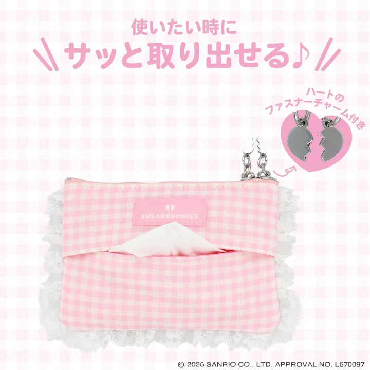 Sanrio Gingham check tissue pouch (Dreamy Sweet Ghost House)