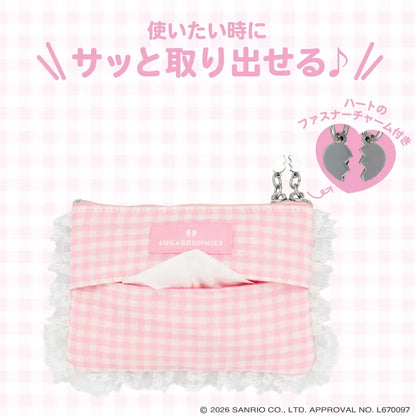 Sanrio Gingham check tissue pouch (Dreamy Sweet Ghost House)