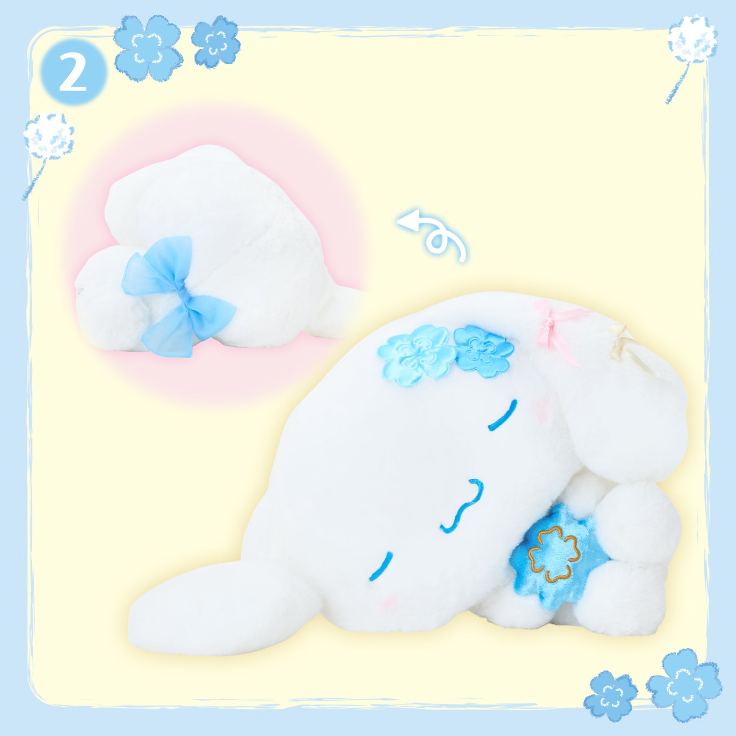 Sanrio Cinnamoroll Hugging Stuffed toy (Light Blue Clover)