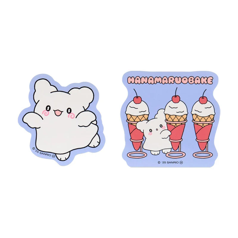 Sanrio Hanamaruobake Set of 2 stickers (Pastel Sweets Pop)