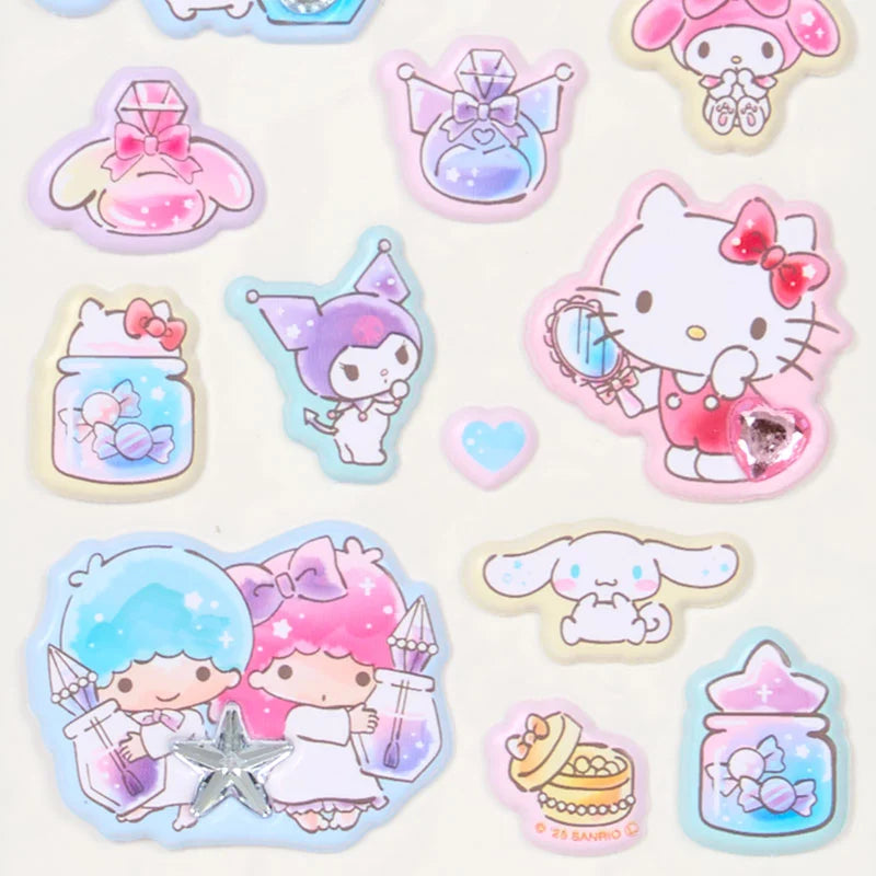 Sanrio Characters Jewel Marshmallow Stickers (White)