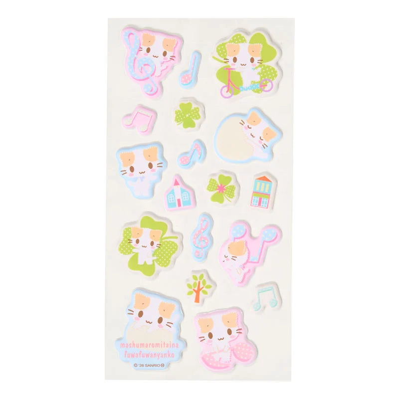 Sanrio Mashumaromitaina fuwa fuwa nyanko Puffy Sticker
