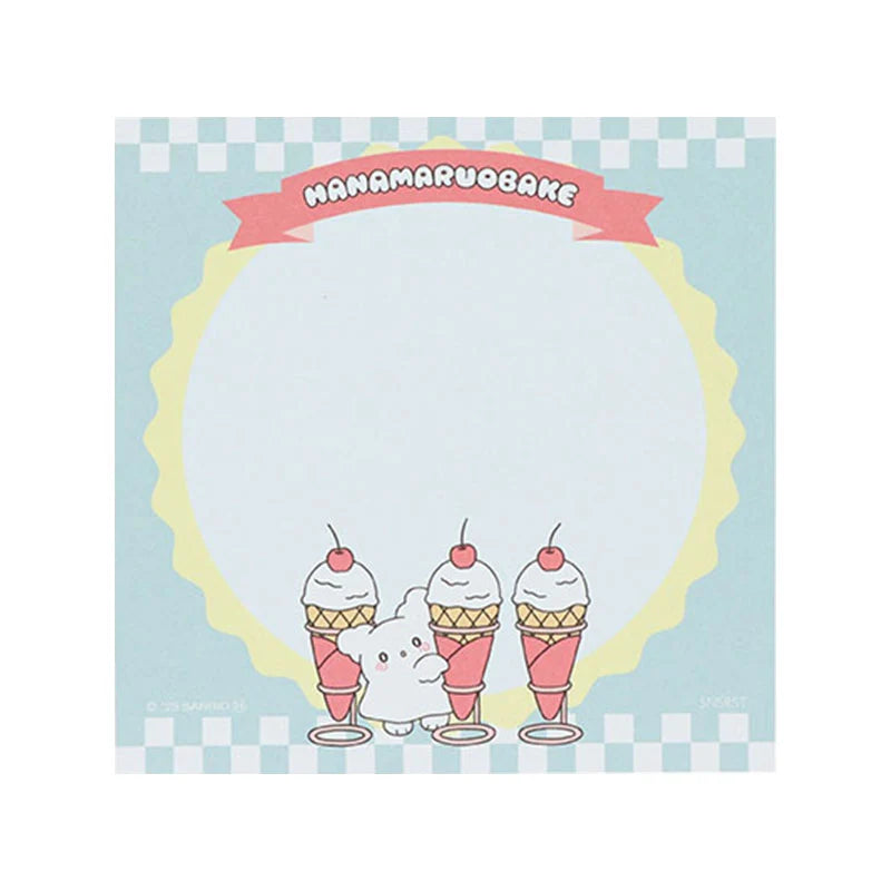 Sanrio Hanamaruobake Blue Square Memo (Pastel Sweets Pop)