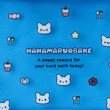 Sanrio Hanamaruobake Blue Flat Pouch (Pastel Sweets Pop)