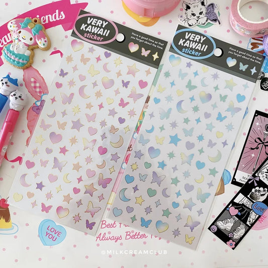 Very Kawaii Heart / Butterfly / Star Deco Sticker