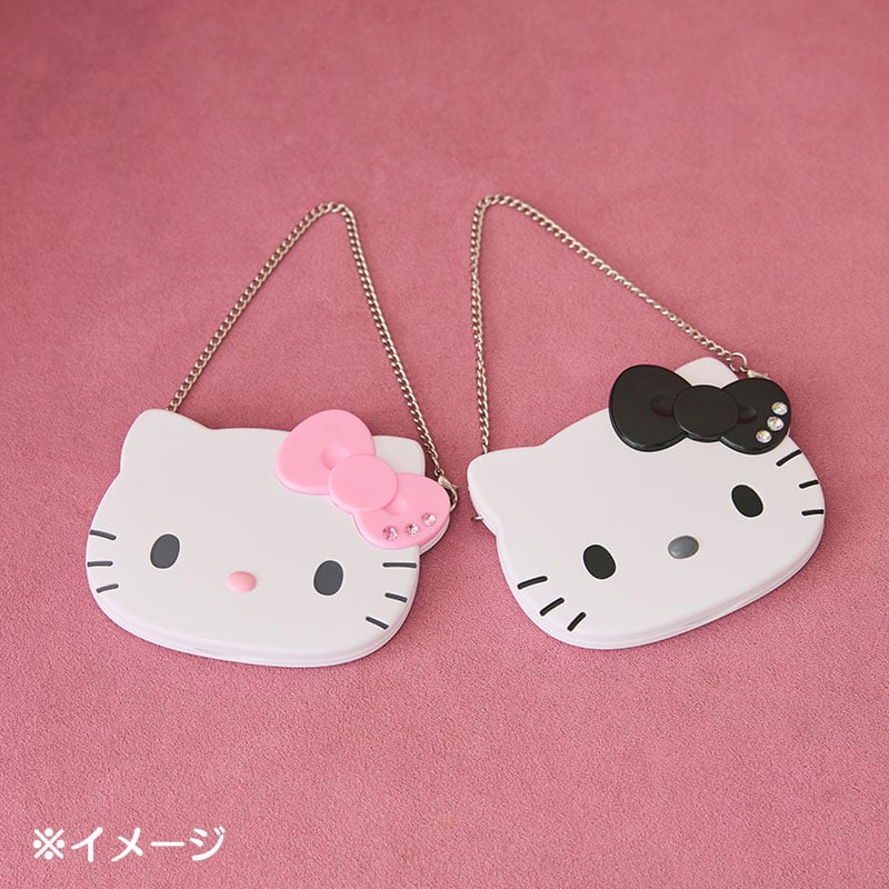 Sanrio Hello Kitty Pink Double-sided mirror with chain (I Love Hello Kitty)