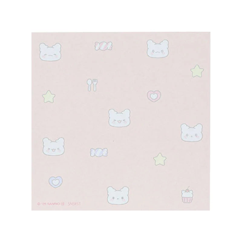Sanrio Hanamaruobake Blue Square Memo (Pastel Sweets Pop)