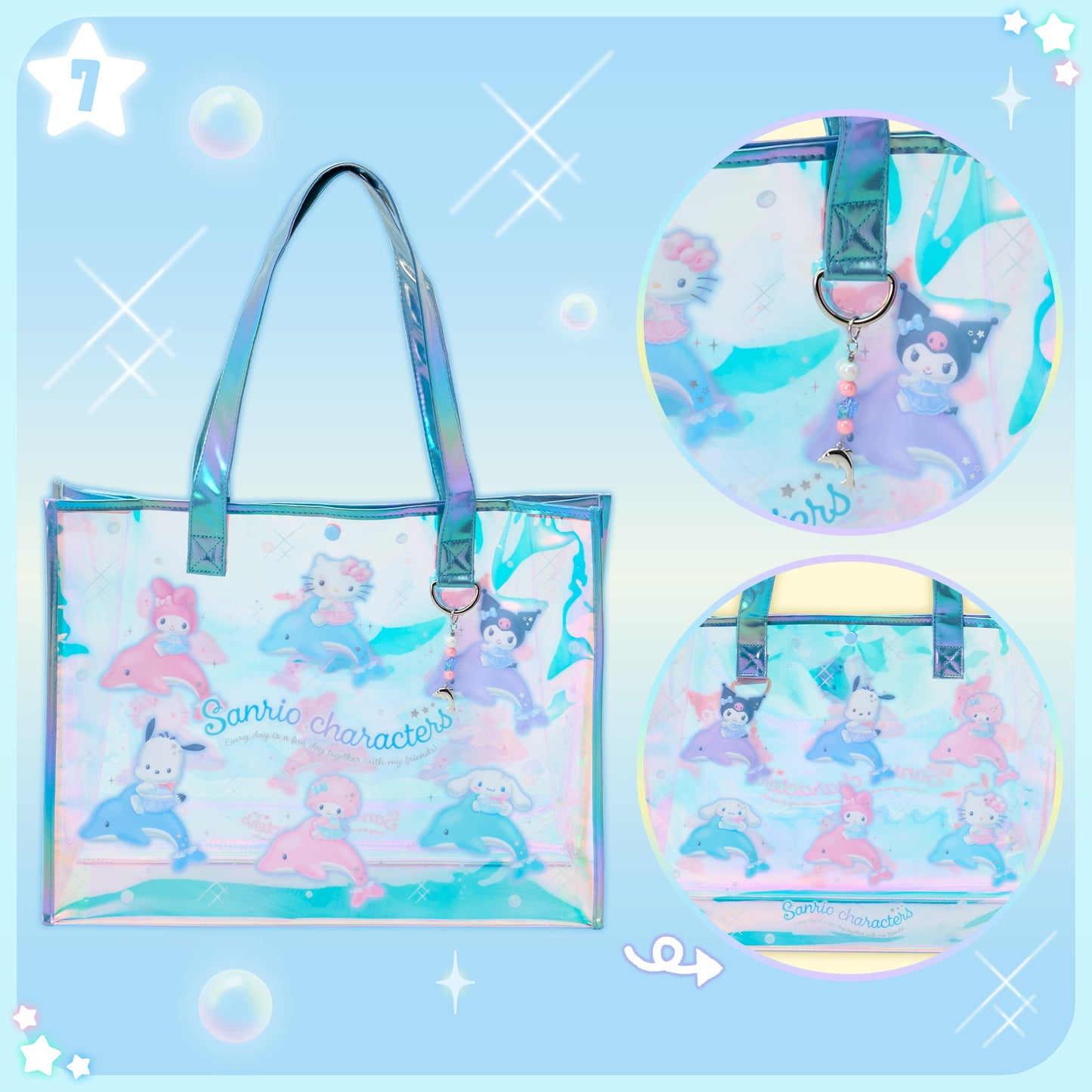 Sanrio Clear Bag (Shiny Dolphin)