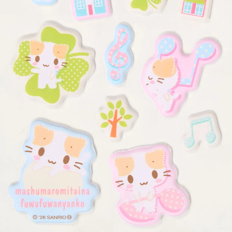 Sanrio Mashumaromitaina fuwa fuwa nyanko Puffy Sticker
