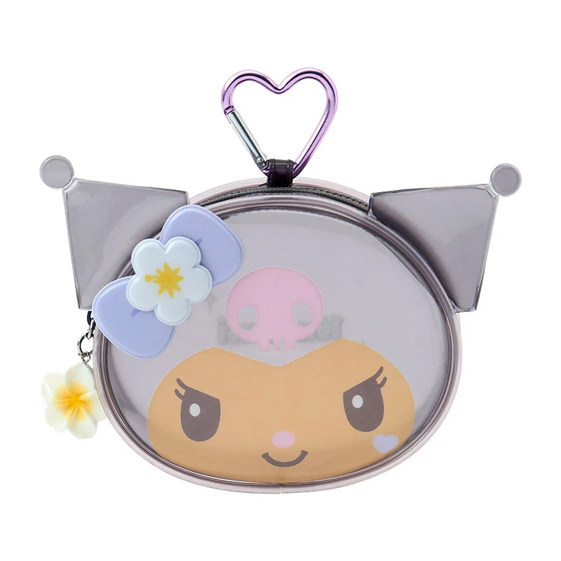 Sanrio Face-shaped clear mini pouch (Kirameki Summer Pool)