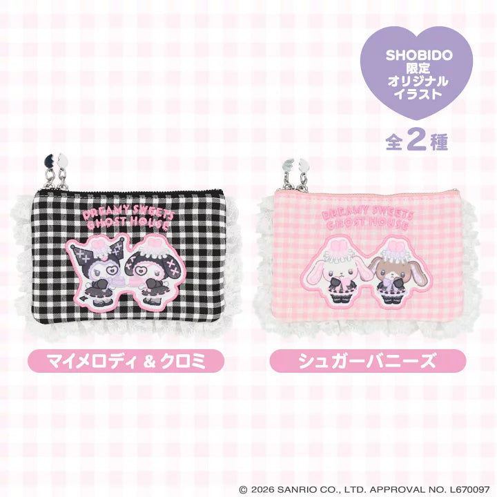 Sanrio Gingham check tissue pouch (Dreamy Sweet Ghost House)