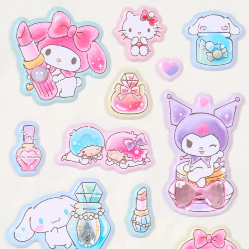 Sanrio Characters Jewel Marshmallow Stickers (White)