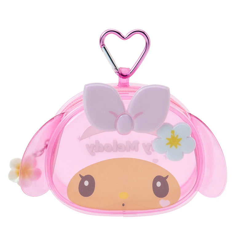 Sanrio Face-shaped clear mini pouch (Kirameki Summer Pool)
