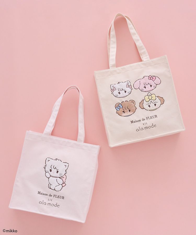 [Limited] Maison de FLEUR x Mikko Illustrations「Lil ala mode」 Square tote bag