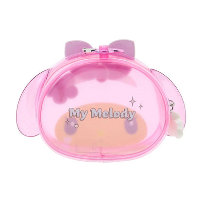 Sanrio Face-shaped clear mini pouch (Kirameki Summer Pool)
