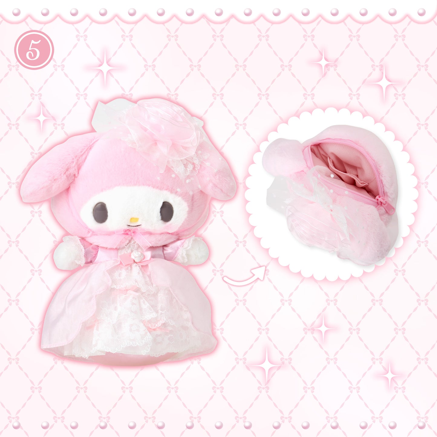 Sanrio My Melody Plush Toy Style Pen Case (Lady My Melody)