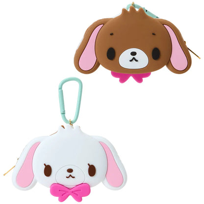 Sanrio Sugarbunnies Face-shaped silicone mini pouch (Biscuit)