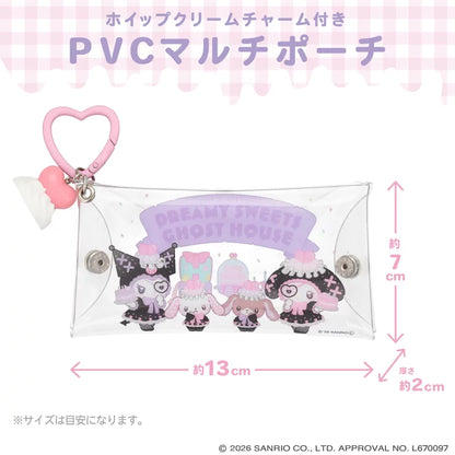 Sanrio multi-pouch with whipped cream charm (Dreamy Sweet Ghost House)