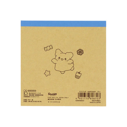 Sanrio Hanamaruobake Blue Square Memo (Pastel Sweets Pop)