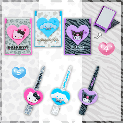 Sanrio Characters Mirror / Hair Clips (Monotone Animal)