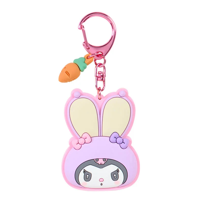 Sanrio Mirror rubber keychain Blind Box (Fluffy Ear Bunny Club)