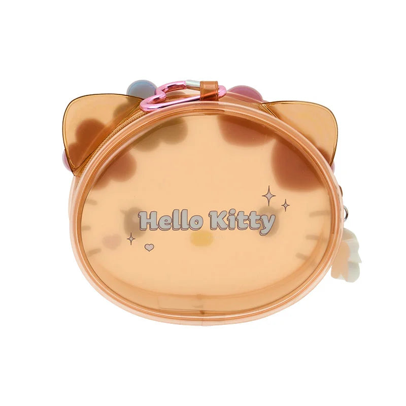Sanrio Face-shaped clear mini pouch (Kirameki Summer Pool)