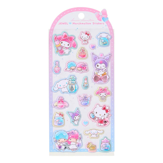 Sanrio Characters Jewel Marshmallow Stickers (White)